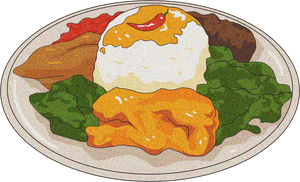 Indonesia Retro Anime Dishes Nasi Padang